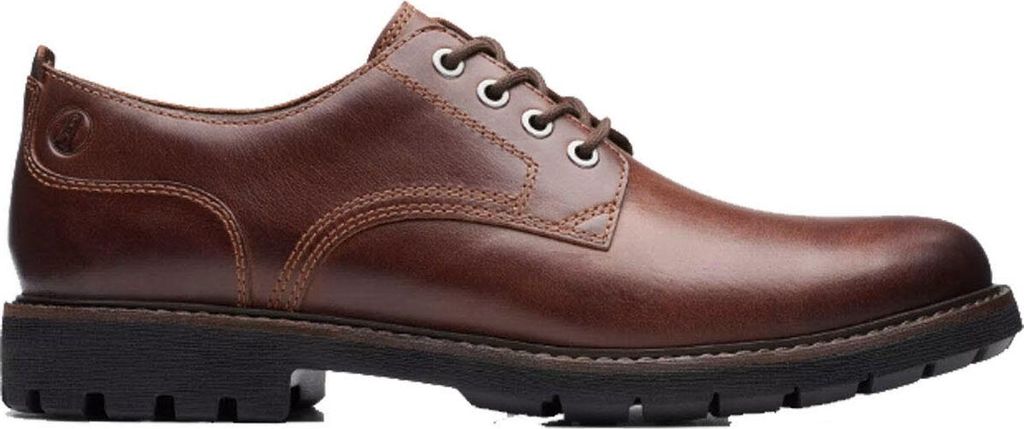 CLARKS Derby-Schuh Batcombe Tie mit ergonomisch geformtem Cushion Plus-Fußbett 5234 Dark Tan Lea 40