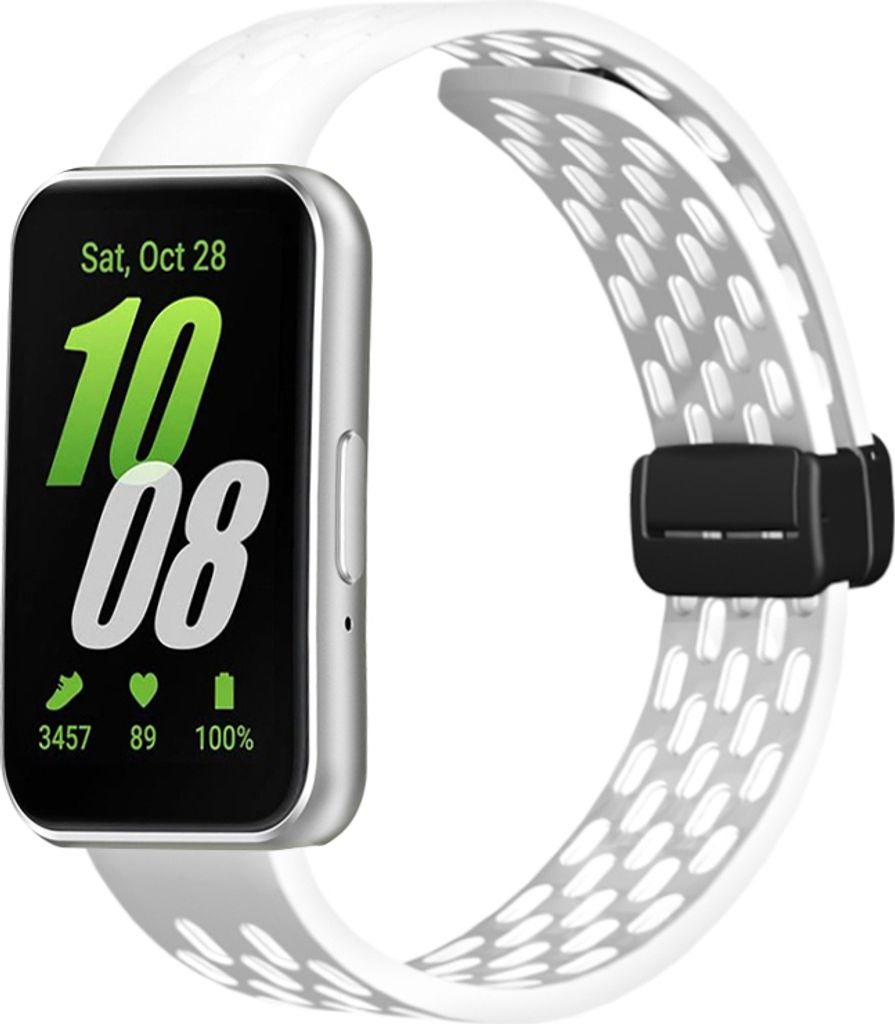 INF Uhrenarmband mit Magnetschnalle für Samsung Galaxy Fit 3 Weiß