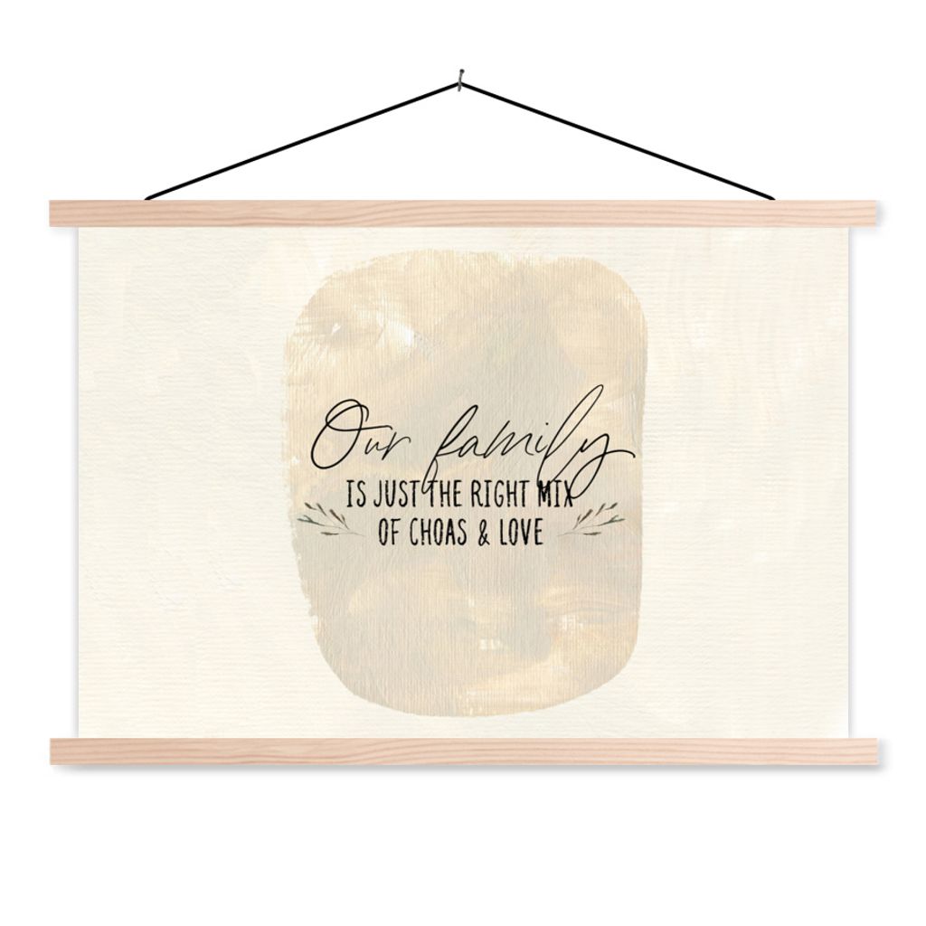 MuchoWow Textilposter Familie - Kinder - Zitat 60x40 cm mit holzfarbenen Rahmen - Bilder