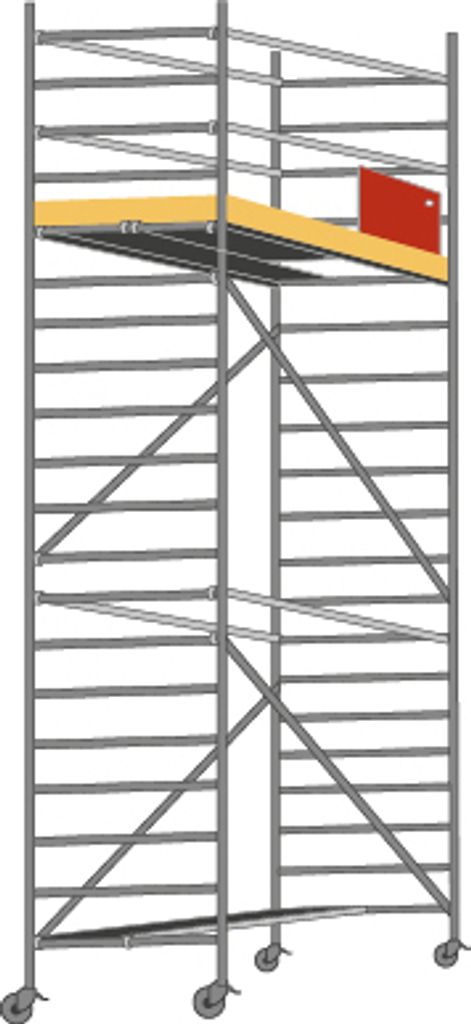 Alu Fahrgerüst Mod. E Standardausführung - Breite: 1,30 m - Gerüstl.: 3,05 m, Arbeitsh.: 6,30 m