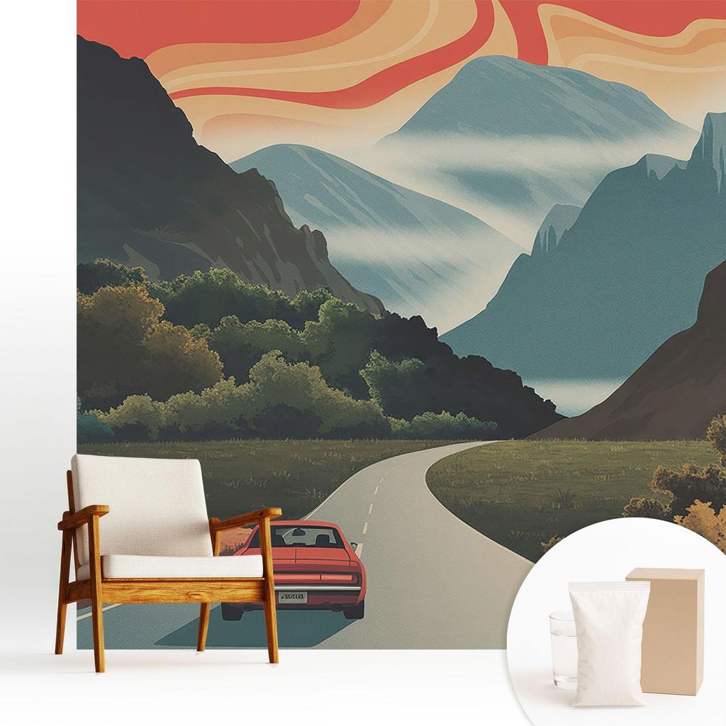 Fototapete - 250x250 cm - Tapete - Wandtapete - Wandbilder - Dekofolie - Tapete Folie - Wand - Dekoration - Wohnzimmer - Bergabenteuer