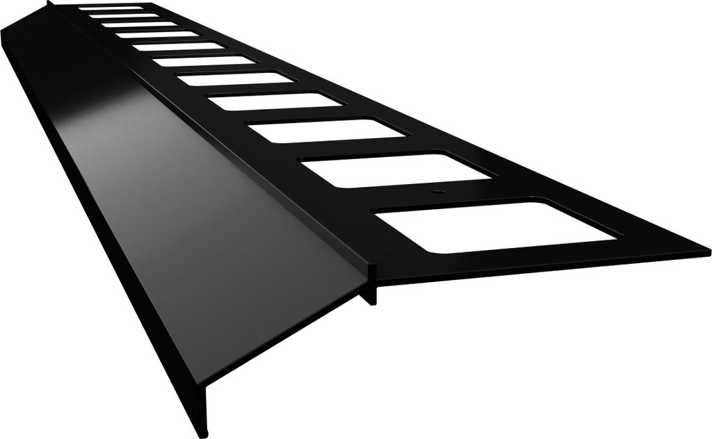 Renoplast, Aluminium Traufprofil K100, Fliesenböden auf Klebemörtel, Wasser ablaufsysteme, Profil 200cm, Schwarz