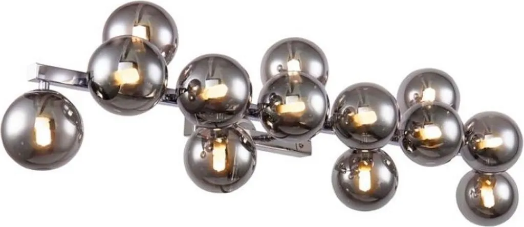 Casa Padrino Applique Murale Argent et Gris 95cm - Luminaire de Luxe Chic