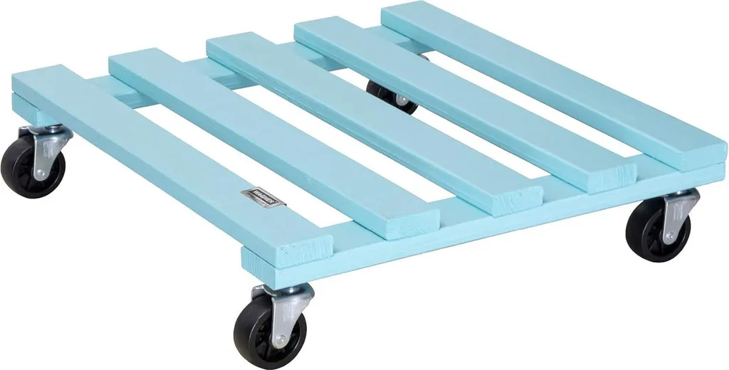 Chariot à plantes AQUA SPLASH 38x38 cm Bois Turquoise 120kg 20042301