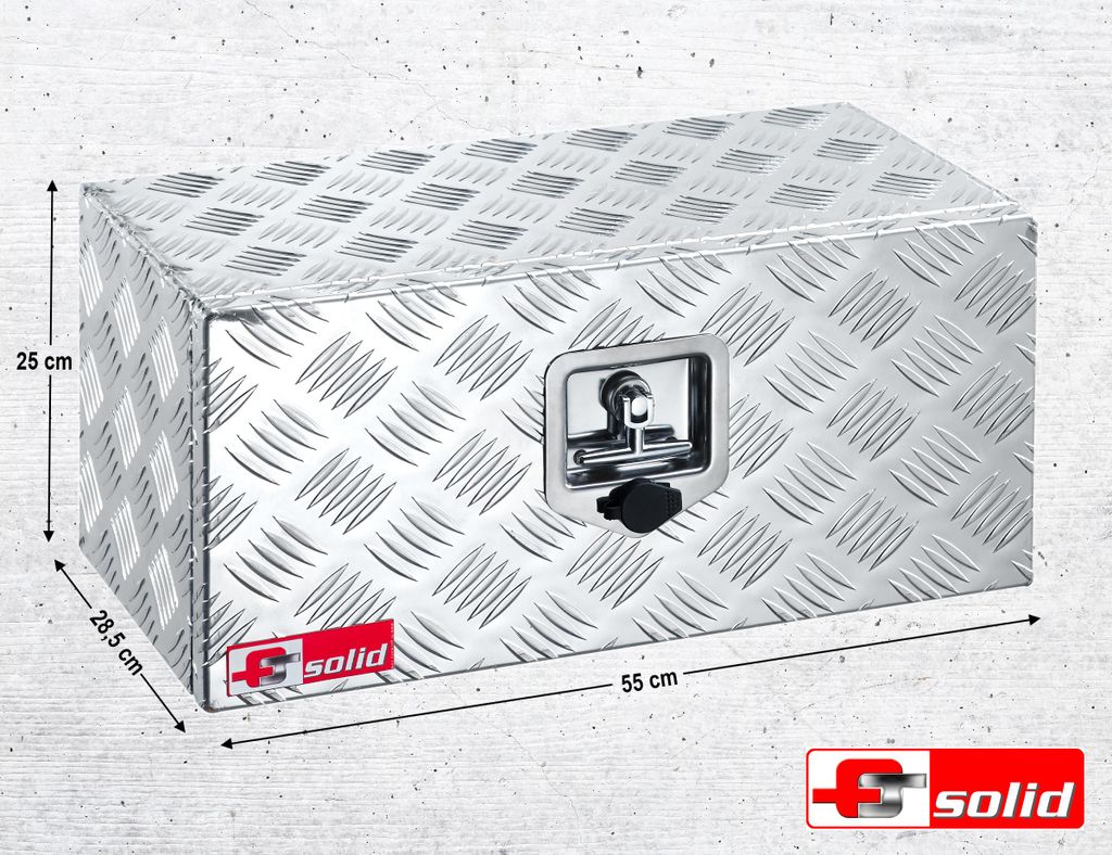 FTsolid Unterbaubox Anhängerkiste Staukasten B1-A Anhängerkiste Gurtkiste Staubox Werkzeugkiste Staubox Unterflurkasten LKW Pritschenbox Aufbewah...