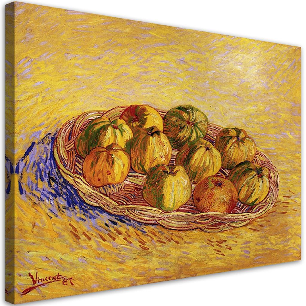 Leinwandbild Korb voller Äpfel - V. van Gogh 100x70 Feeby Bunt bild für die wand bereit zum aufhängen