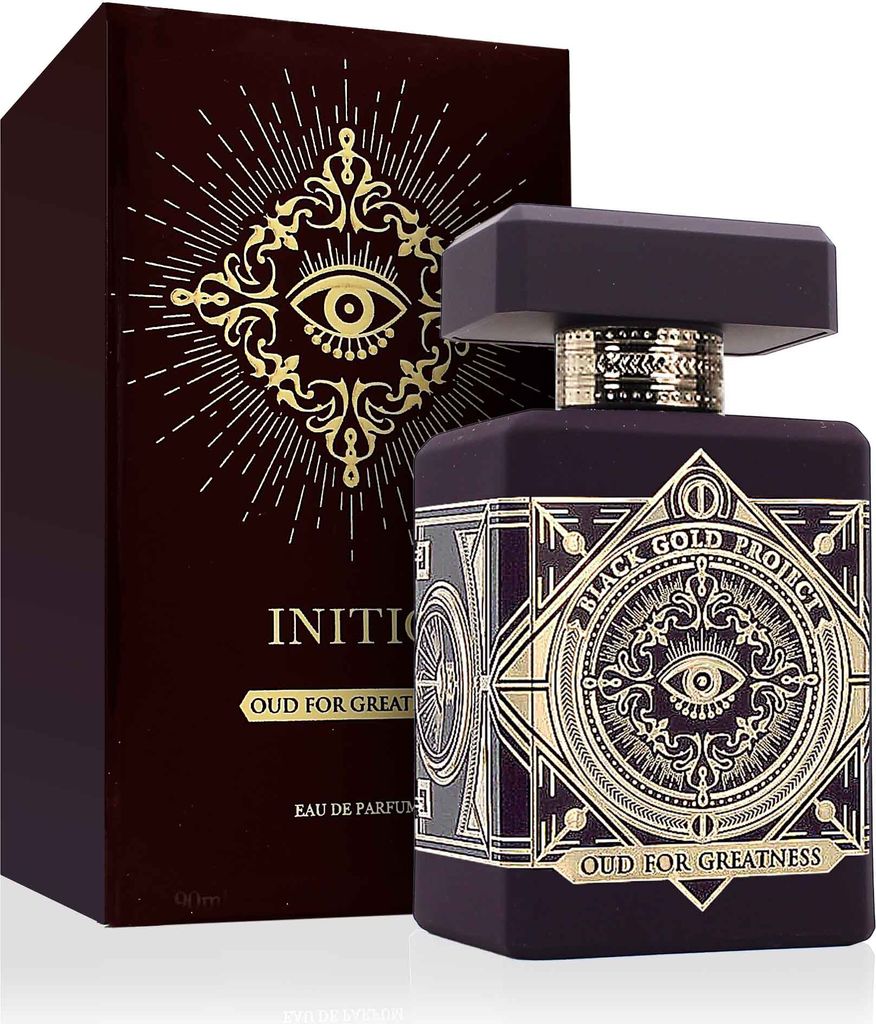 A perfume bottle and its box are displayed against a white background.