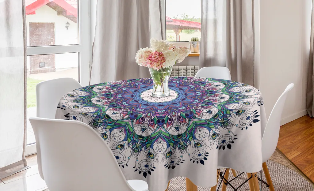 Tovaglia Circolare Mandala Peacock 150 cm ABAKUHAUS Multicolore
