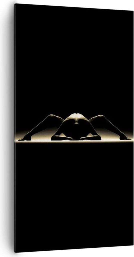 Bild auf Leinwand - Leinwandbild - Nackter Körper Modell künstlerische Pose - 65x120cm - Wand Bild - Wanddeko - Leinwanddruck - Bilder - Kunstdru...