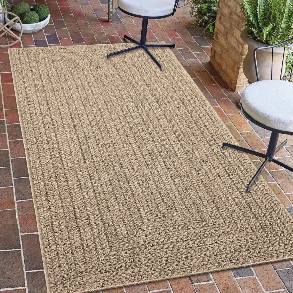 Moderner In- und Outdoorteppich im Jute-Look Größe - 80 x 150 cm