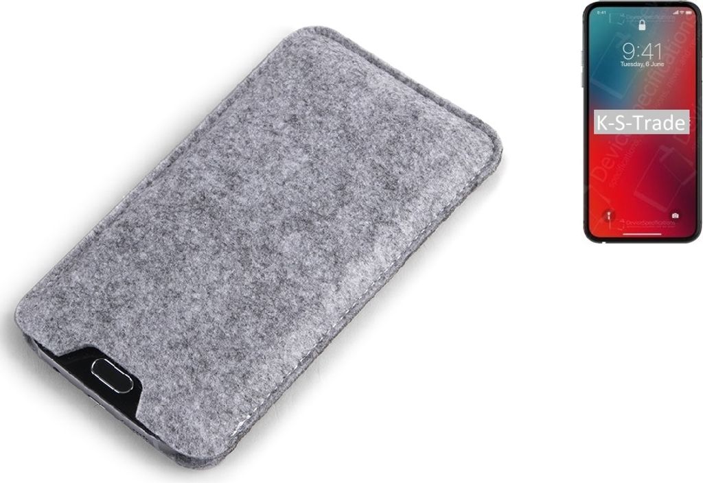 K-S-Trade Filz Handyhülle kompatibel mit Apple iPhone 12 Pro Max Schutzhülle Filztasche Filz Tasche Case Sleeve Handy Hülle Filzhülle grau