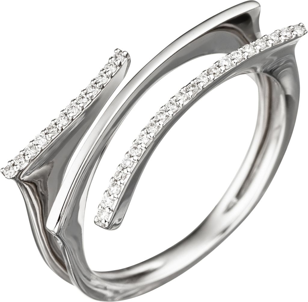 Gr. 52 Damen Ring 585 Gold Weißgold 33 Diamanten Brillanten Produktbild 