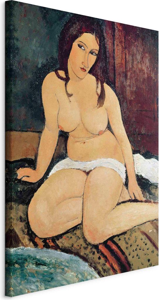 Italienischer Leinwand Leinwandbild - Seated Nude (Amedeo Modigliani) 60x90 cm Reproduktionen l-E-12241-b-a