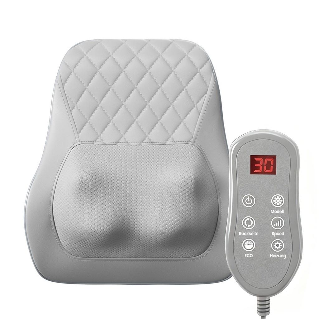 Nackenmassagegerät Shiatsu mit Heizfunktion, Rückenmassagegerät, Massagekissen Rücken Beine, 3 Stufen