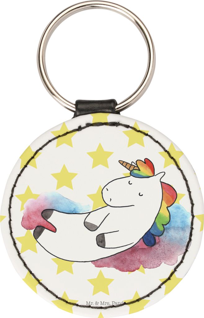 Mr. & Mrs. Panda Anhänger Einhorn Wolke 7 - Weiß - Geschenk, Menschen, für schlüssel, Einhörner, schlüsselanhänger klein, Unicorn, Witzig, s...