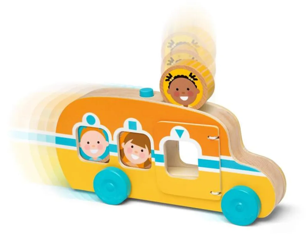 Bus en Bois Durable Jouet Éducatif avec Figurines Melissa & Doug