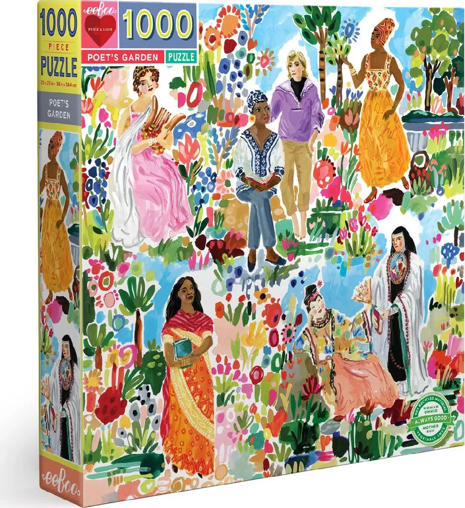 Grand puzzle adulte 1000 pièces format carré eeBoo Jardin des poètes