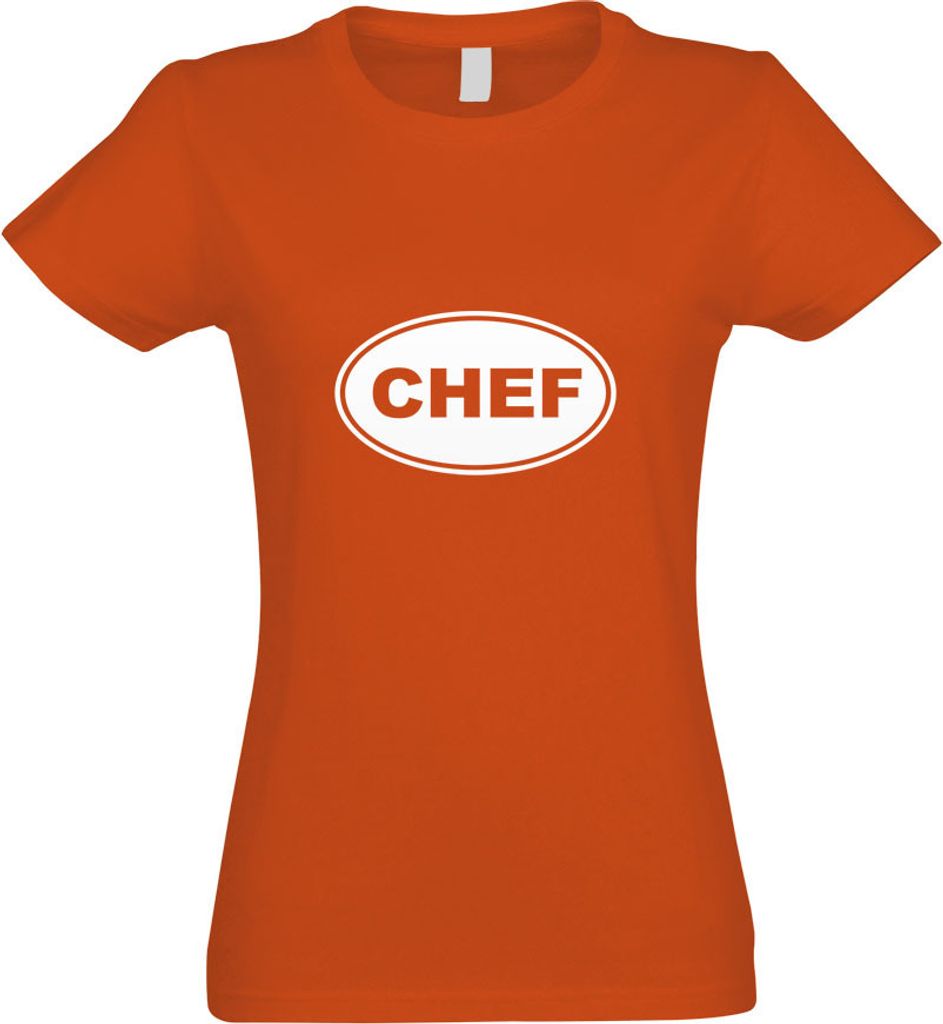 Kiwistar - T-Shirt tailliert - Damen - orange - Chef - mit Motiv Bedruckt - Funshirt Design - Sport - Freizeit - Damen - S