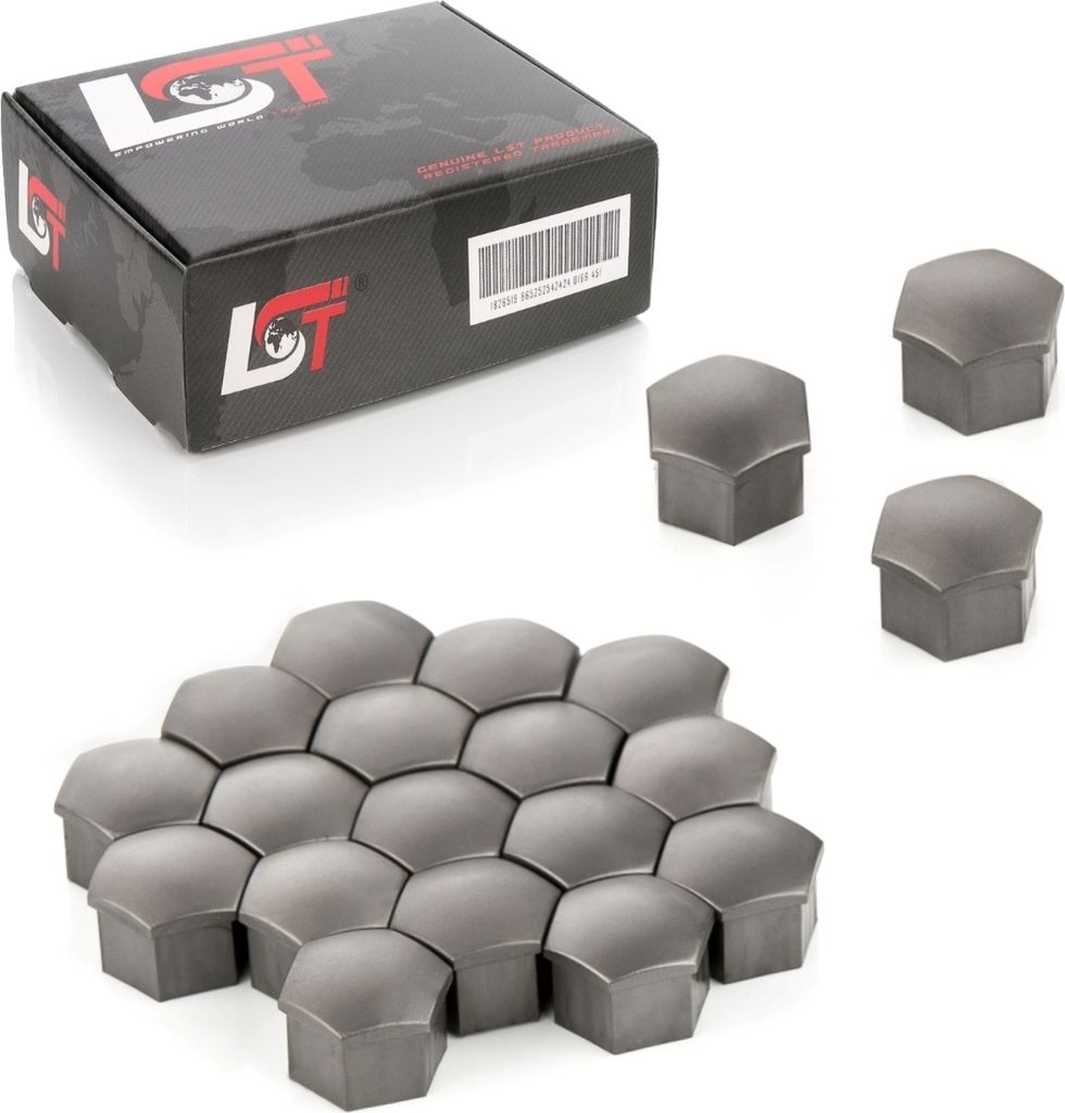 20x Radschrauben Kappen Radschraubenkappen Set 17mm grau Produktbild 