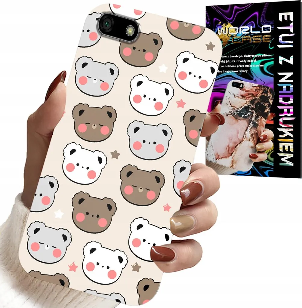 Cover Huawei Y5 2018 con Orsetti - Kit Protezione Schermo per Bambini