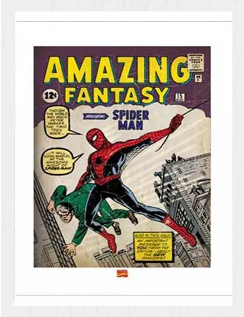 Cadre Shinsuke Blanc Spider-Man Reproduction Artistique Vitre Acrylique