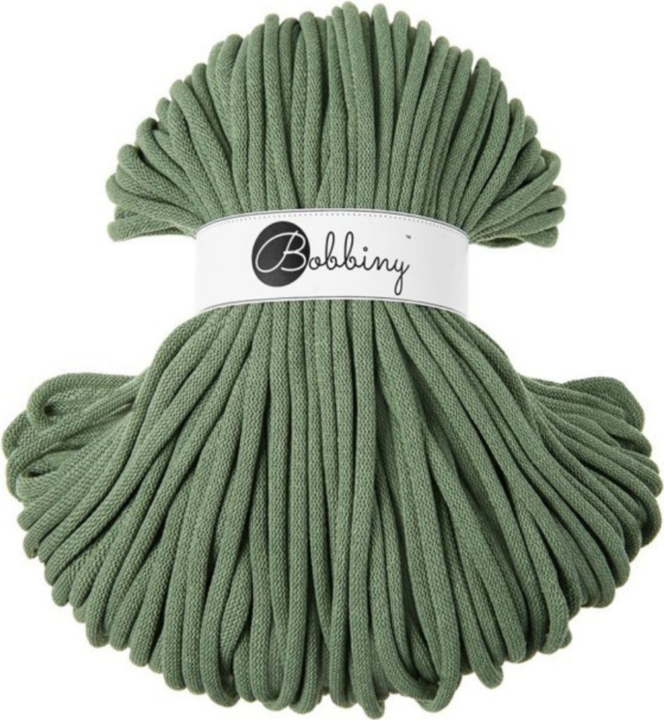 BOBBINY 9 mm Jumbo Flechtkordel 1200 g Garn Makramee 50 Farben 100 m Farbe Eucalyptus Green