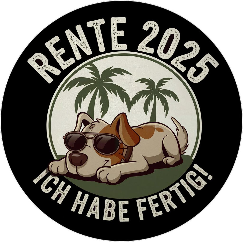 Hund mit Sonnenbrille - Rente 2025 Magnet