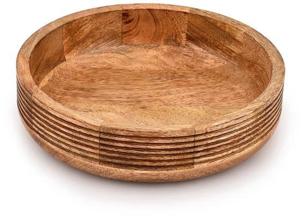 Coupe à fruits carrée en bois exotique - Petit bol décoratif artisanal