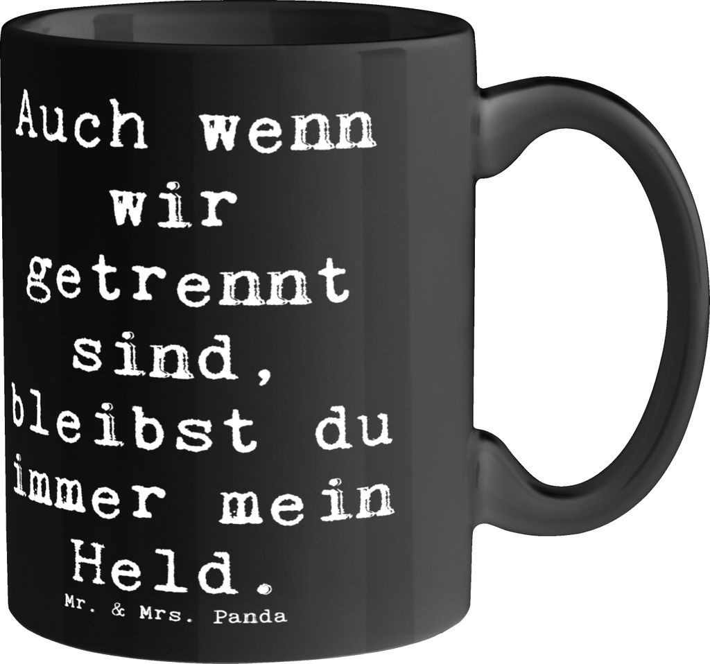 Mr. & Mrs. Panda Tasse Spruch Trennung von den Eltern Held - Schwarz - Geschenk, Kaffeetasse, Vertrauem, Schutzengel, positive Energie, Henkelpott,...