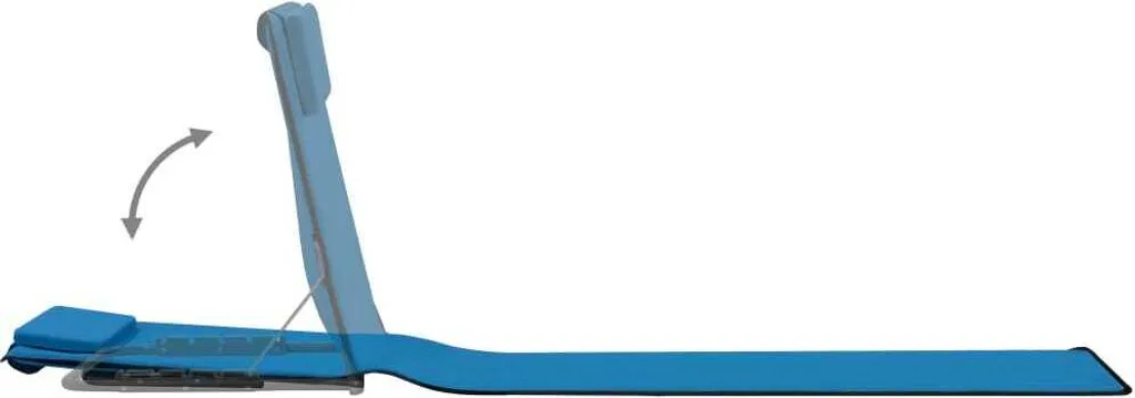 Tapis de plage bleu acier avec dossier pliable - Set de 2 matelas - 5