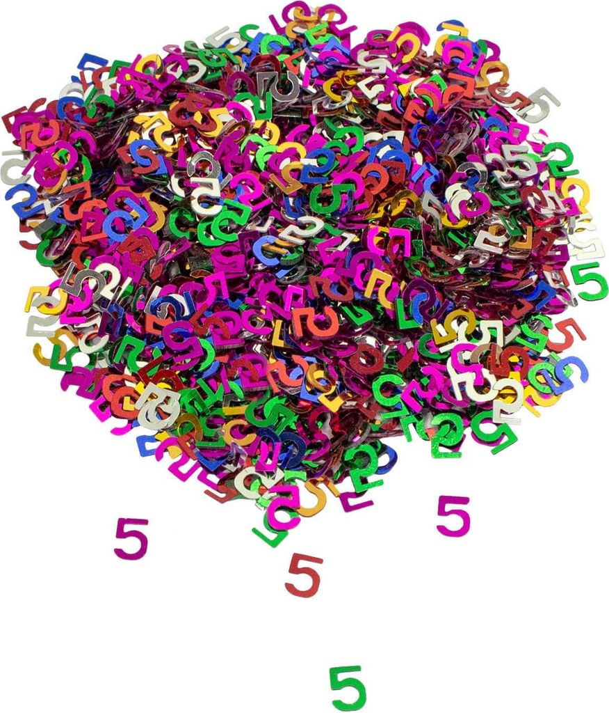 Oblique Unique Konfetti Zahl 5 Geburtstag Jubiläum +800 Produktbild 