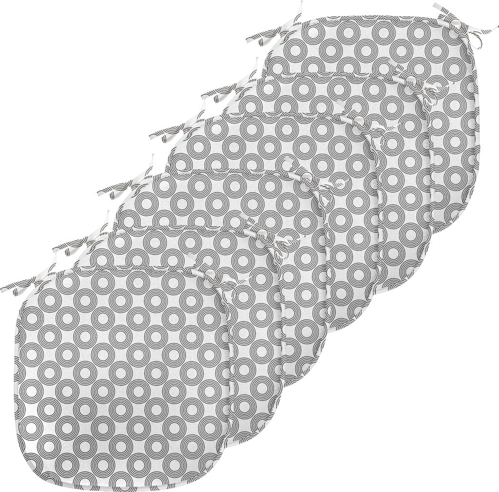 ABAKUHAUS Geometrischer Kreis Polster für Esszimmerstühle, Ringe mit Kurven, Dekoratives wasserfestes Kissen mit Riemen für Küchensitze, 40 cm ...