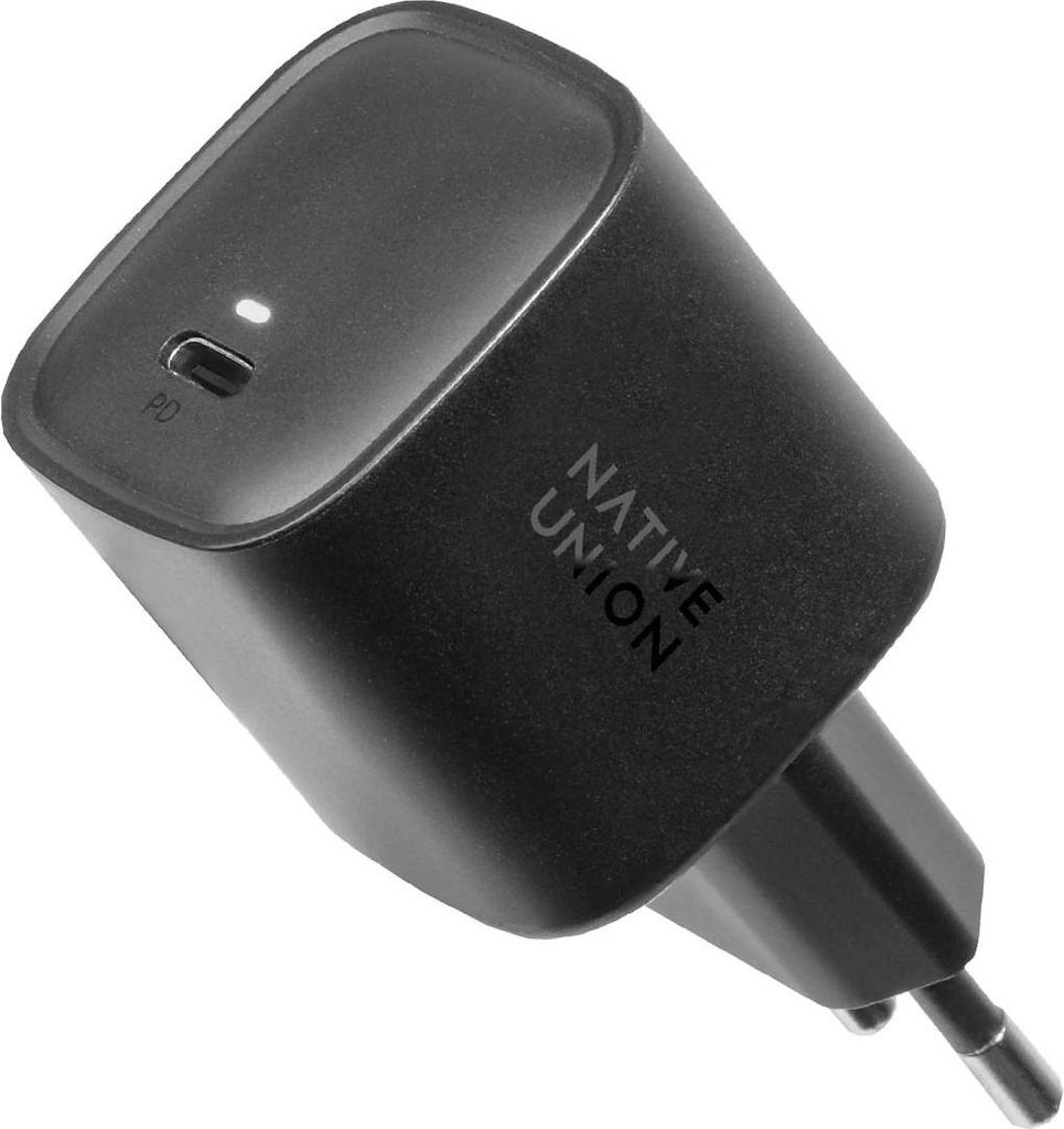 Native Union Schnellladegerät mit GaN-Technologie – 30-W-PD-Ladegerät, 1 USB-C-Anschluss (schwarz)