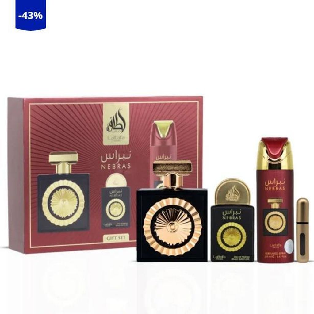 Lattafa Pride Nebras Eau de Parfum-Geschenkset 3-teiliges + Mini Eau de Parfum 20ml + Body Spray 200ml s Geschenkset