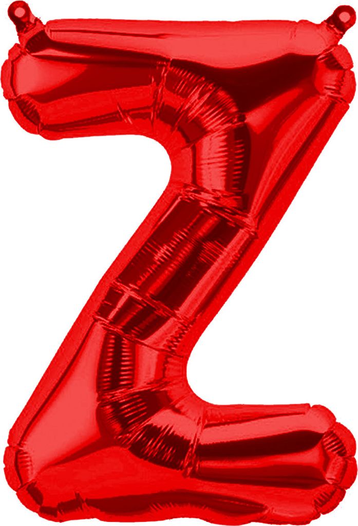 Folienballon Buchstabe Z, rot, ca. 80 cm, für Luftbefüllung