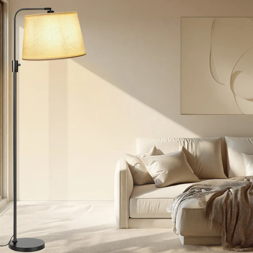 Éclairage Modulable sans Fatigue : Lampadaire LED Noir Arqué avec Pédale - 5