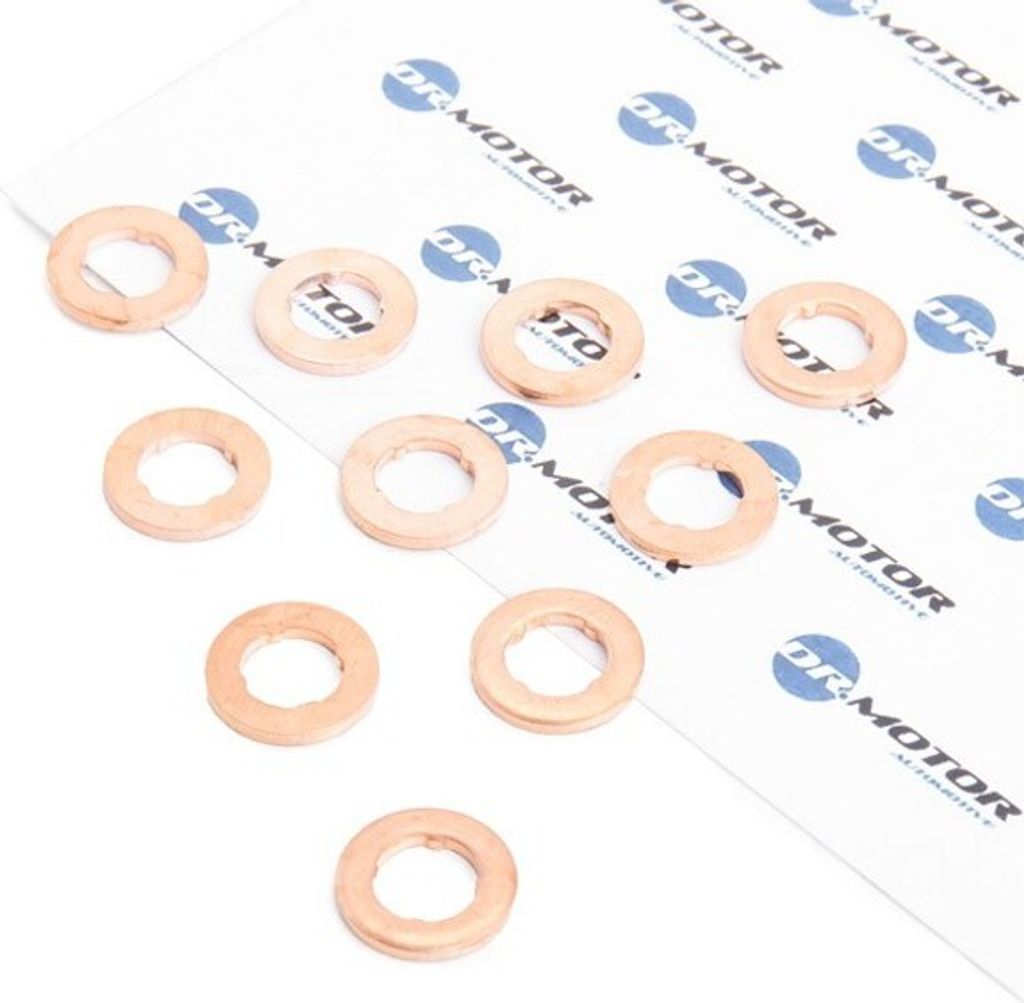 10x DR.MOTOR AUTOMOTIVE Wärmeschutzscheibe Einspritzanlage DRM0154 für VW Golf VII Schrägheck (5G1, BQ1, BE1, BE2) 1,5mm Kupfer 7,7mm 13mm
