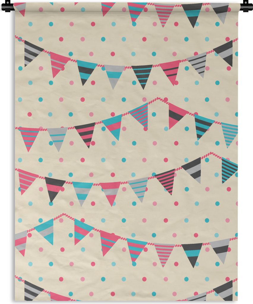 MuchoWow Wandteppich Wandbehang Girlanden - Muster - Pastell 60x80 cm Tapisserie Dekoration Wandtuch - Decke - Wandtücher - Wohne