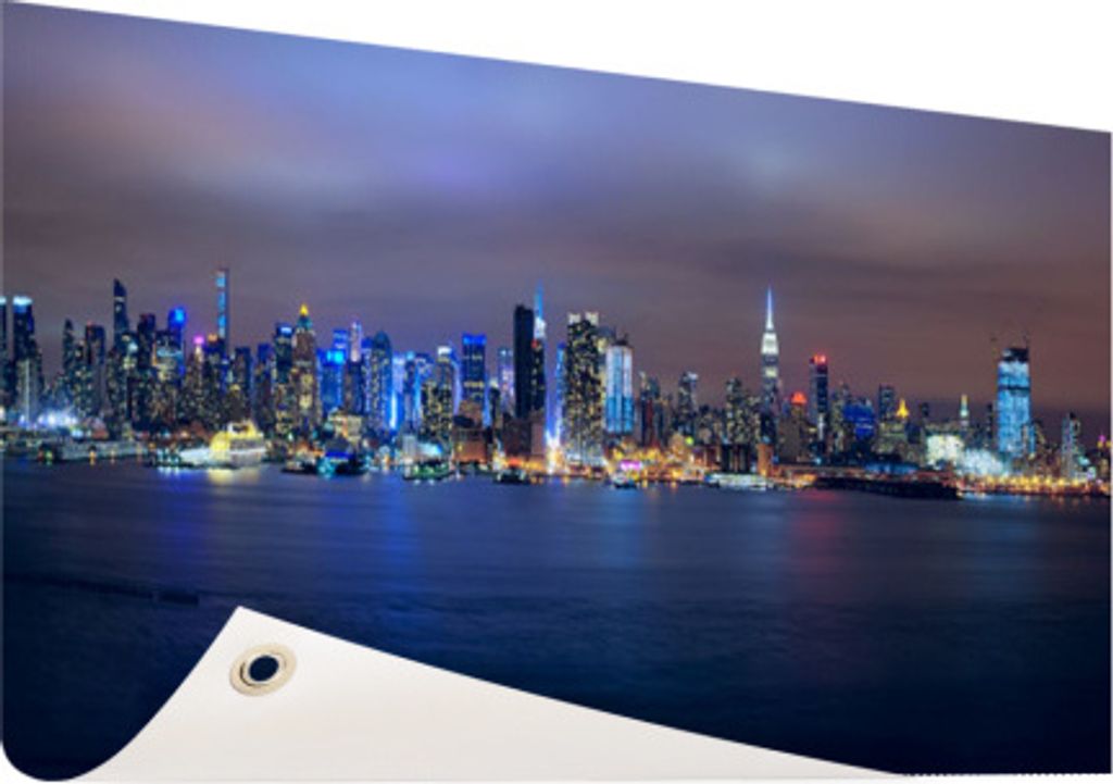MuchoWow 160x80 cm Outdoor-Poster Gartendeko Sichtschutz Garten Poster für den Garten New York - Skyline - Nacht