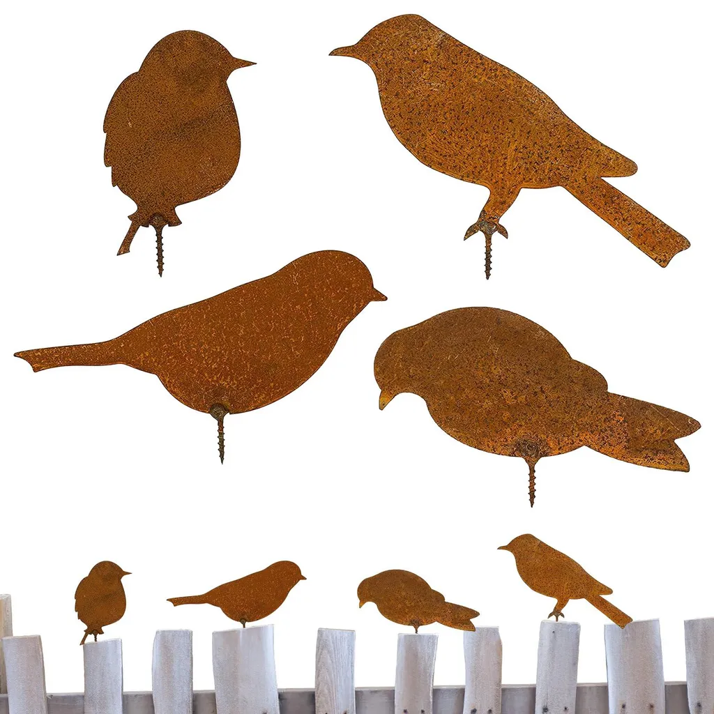 Figurines de Jardin Durables : Oiseaux en Métal contre l'Usure du Temps