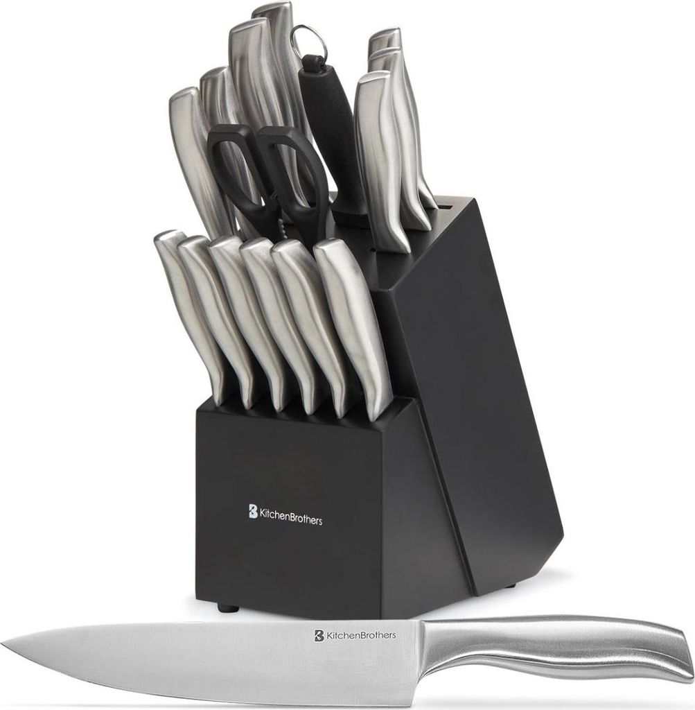 KitchenBrothers Messerset - Messerblock - 16-teilig - mit Produktbild 