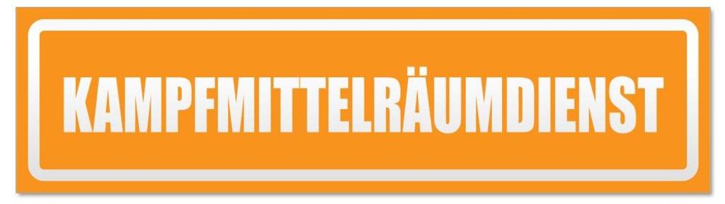 Kiwistar - Autoaufkleber - Orange - 60 x 16 cm - Kampfmittelräumdienst invertiert - Hinweis Aufkleber Sticker für Auto, Kfz, Fahrrad, PKW, LKW