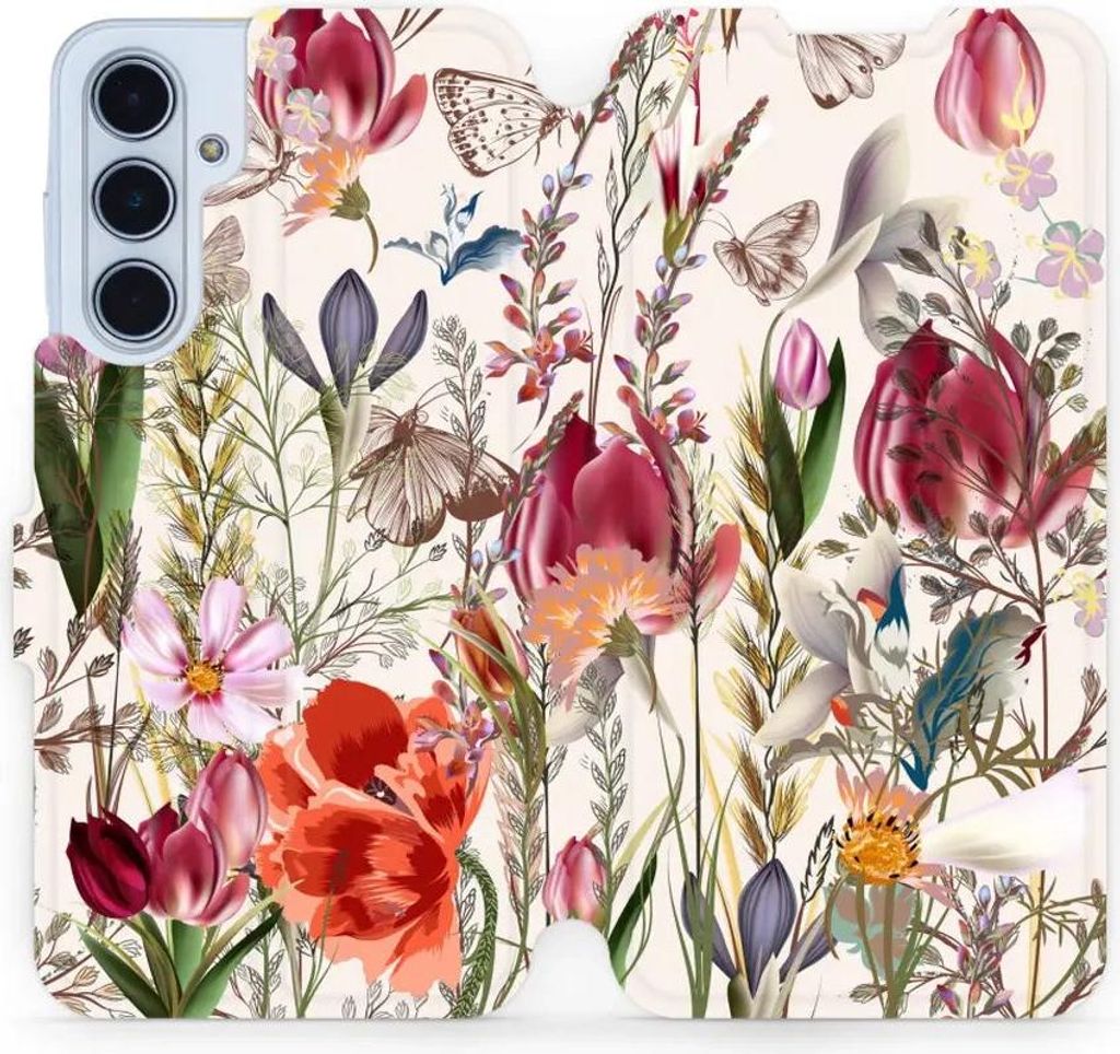 Handyhülle mit klappe für Galaxy M35 5G, Mobiwear Book, Blumenstrauß