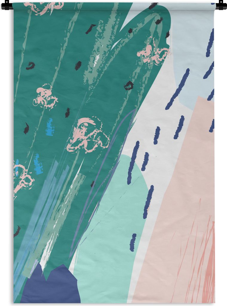 MuchoWow Wandteppich Wandbehang Sommer - Farbe - Grün 90x135 cm Tapisserie Dekoration Wandtuch - Baumwolle - Wandskulptur