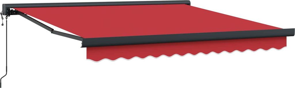 Markise Rot 350 x 250 x 165 cm Polyester und Aluminium