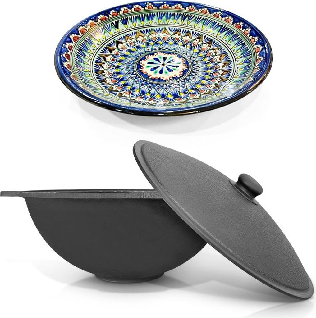 Gusseisen Kazan 12 L Usbekisch Plov Kochtopf WOK Kasan Produktbild 
