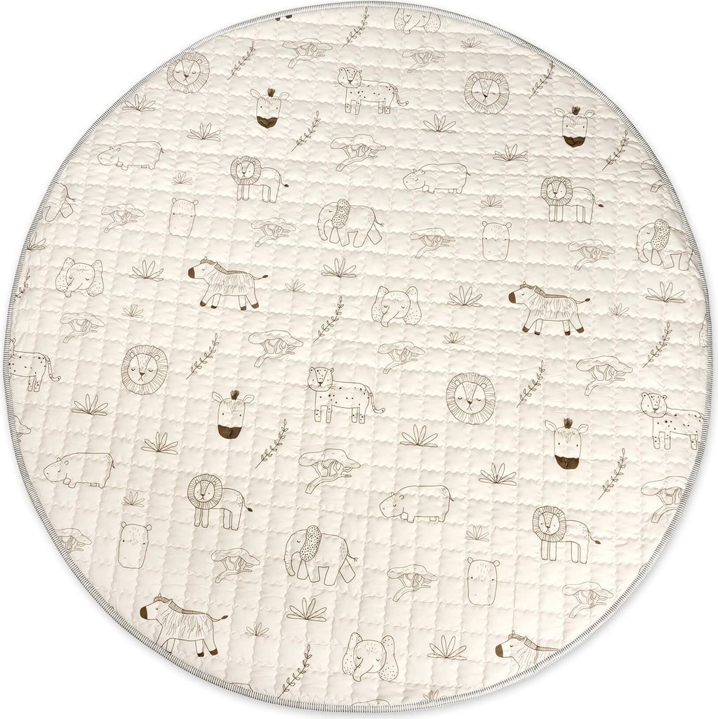 Hakuna Matte Gesteppte Krabbeldecke 1,5 m – Safari Tiere