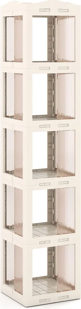 Étagère de rangement rotative et pliable transparente de 174 cm