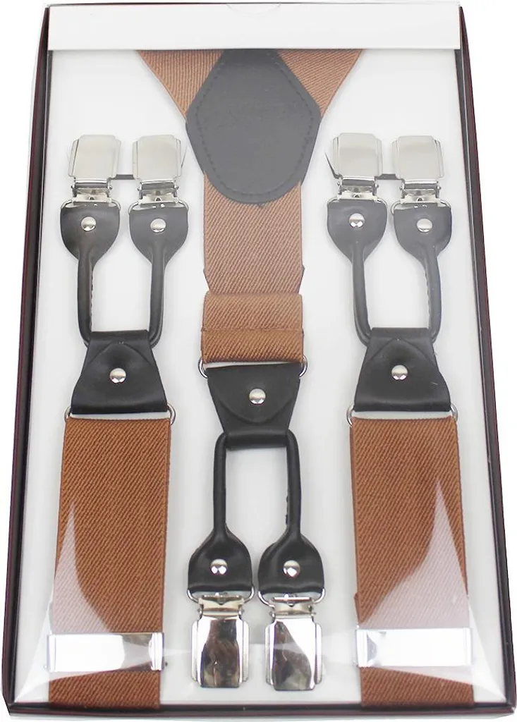 Idee Regalo: Bretelle Banned Marrone Ocra Rockabilly Style