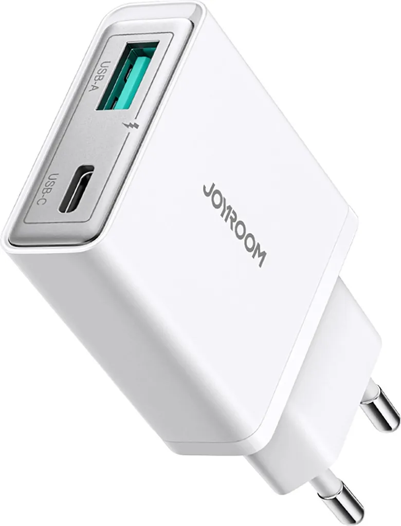 JOYROOM Wall Charger Joyroom JR-TCF14, 20W, 3A, 1 x USB-A - 1 x USB-C, White